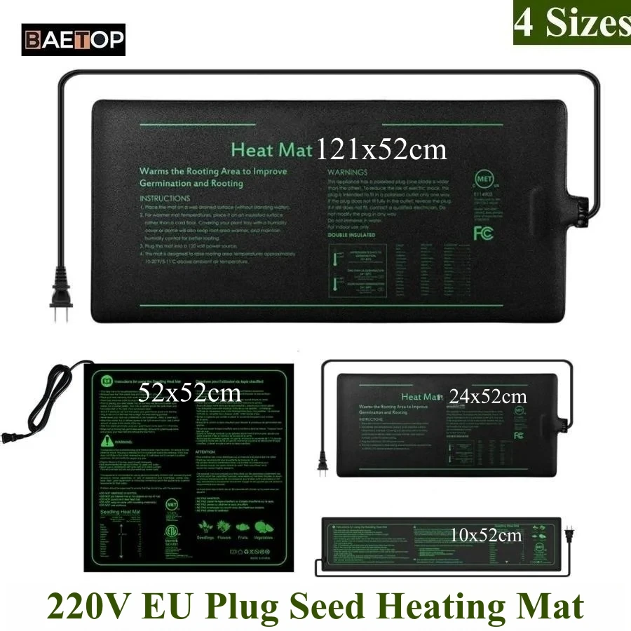 Seedling Heat Pad - 4 ukuran 220V EU Plug benih