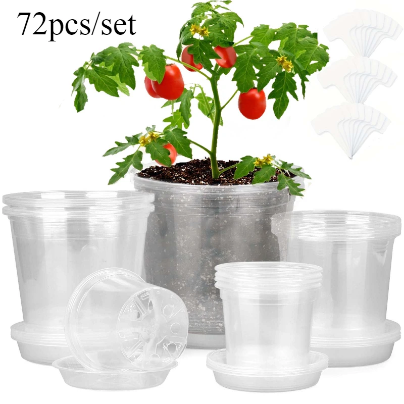 Net Pot 3 Inch - 72 Buah/Set Tanaman Pembibitan Bening dengan