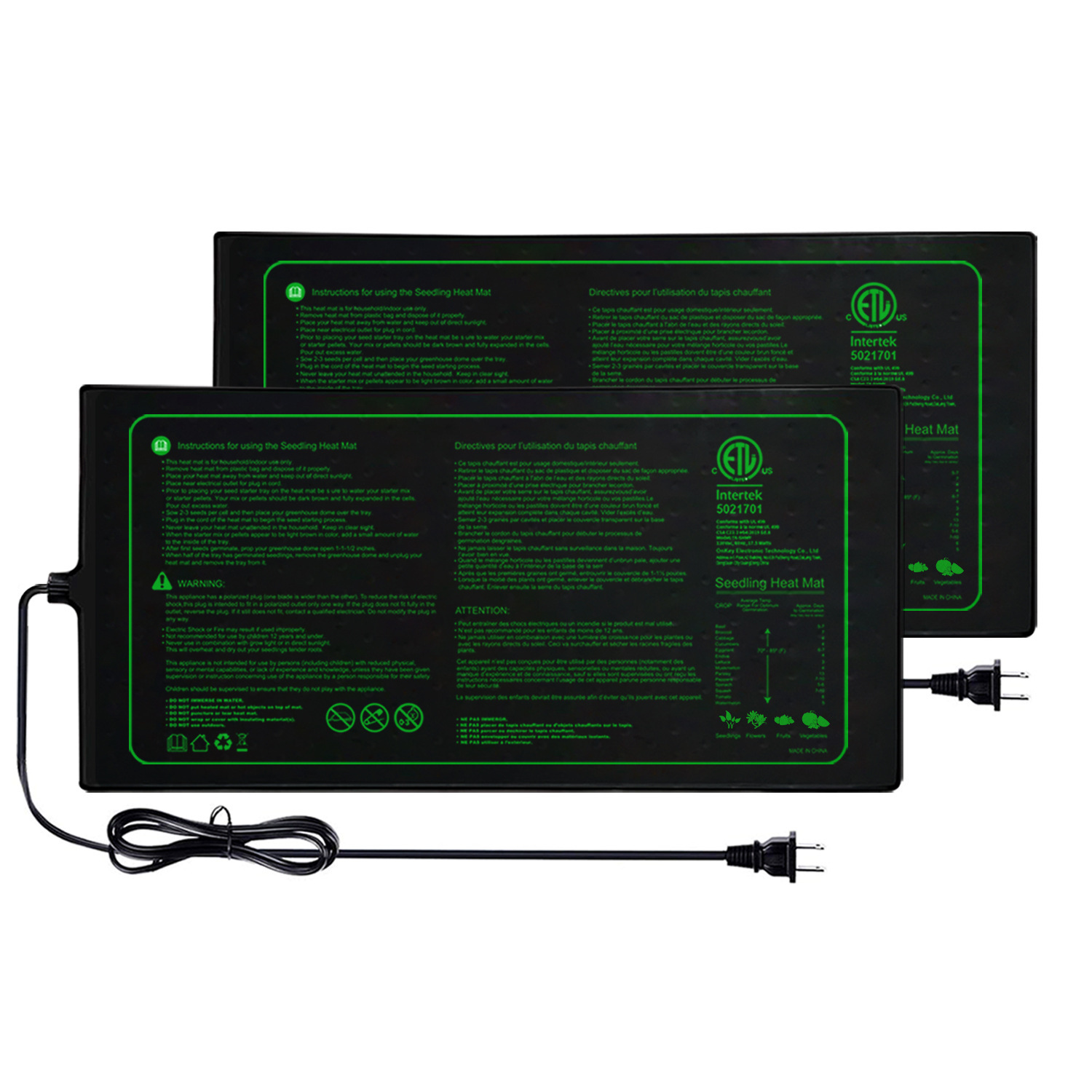 Seedling Heat Pad - Alas Pemanas Bibit Dua Lembar Ukuran