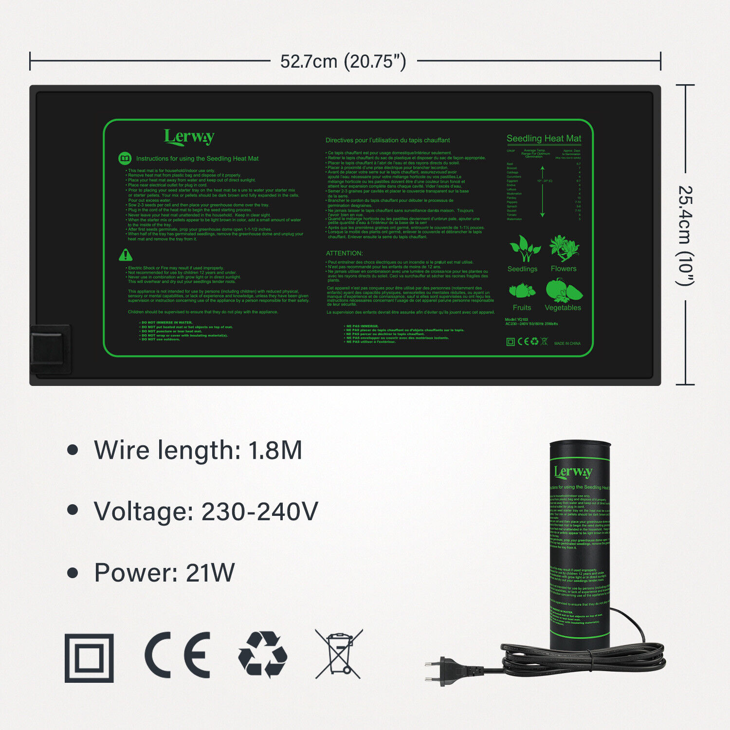 Matras Pemanas Bibit LERWAY 21 - Seedling Heat Pad ulasan dan harga